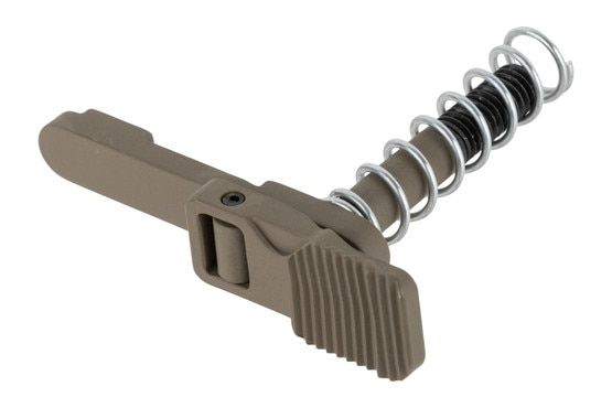 Forward Controls Design Ambidextrous Magazine Release with Extended Serrated Lever in FDE